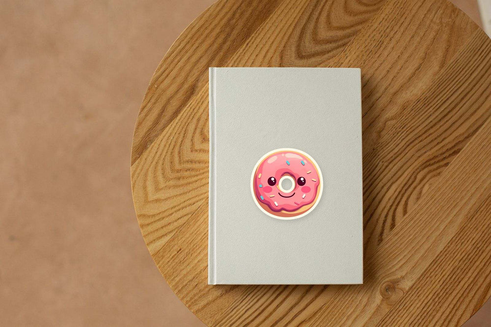 Pink Donut Kawaii Sticker