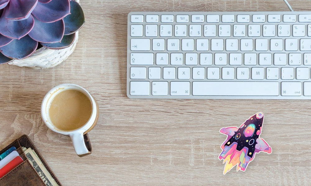 Pastel Galactic Spaceship Sticker