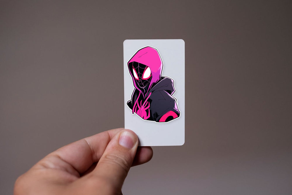 Miles Morales Bust Black & Pink Sticker