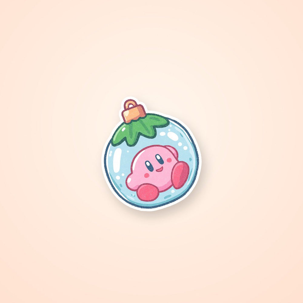 Kirby Christmas Ornament Sticker