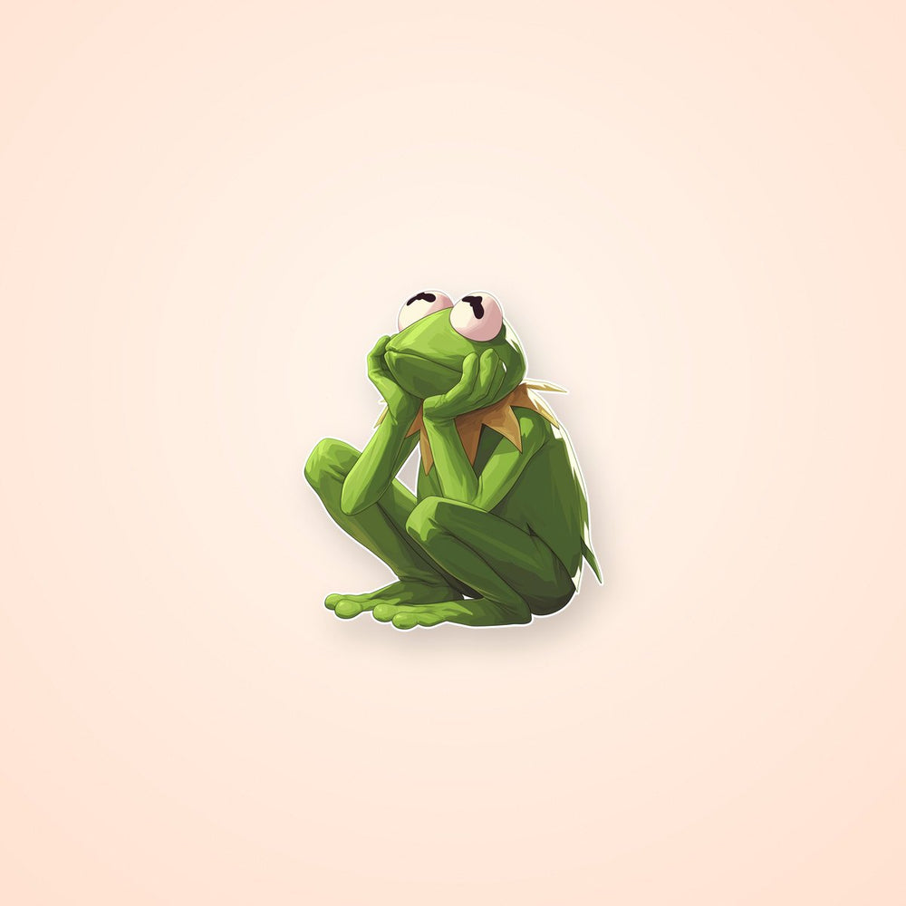 Thoughtful Kermit the Frog Sticker