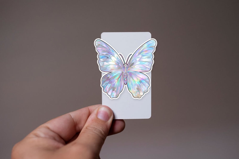 Chrome Butterfly Sticker