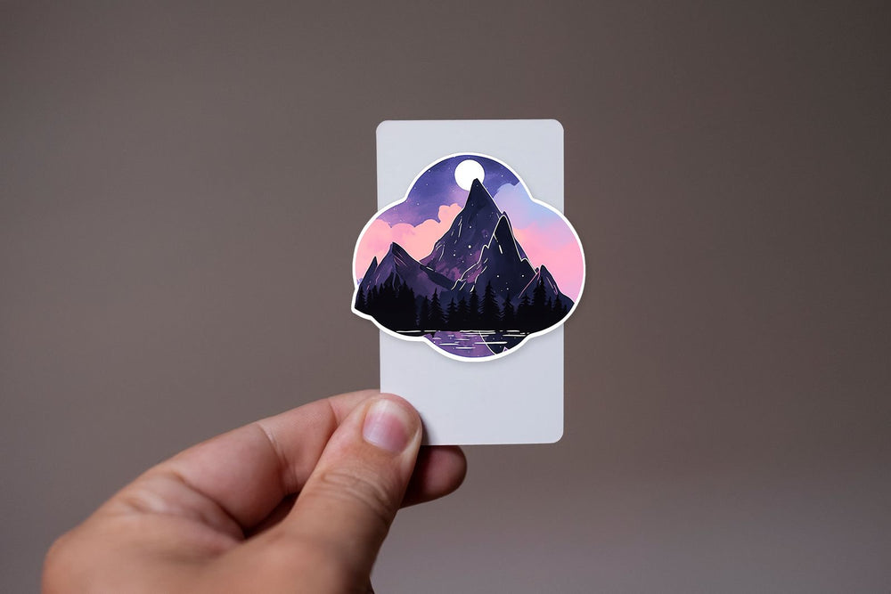 Aesthetic Night Mountains Sticker