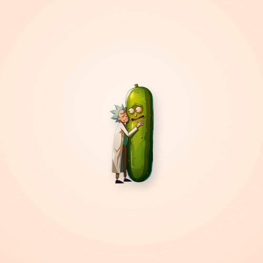 Rick and Morty Pickle Rick Hug Sticker