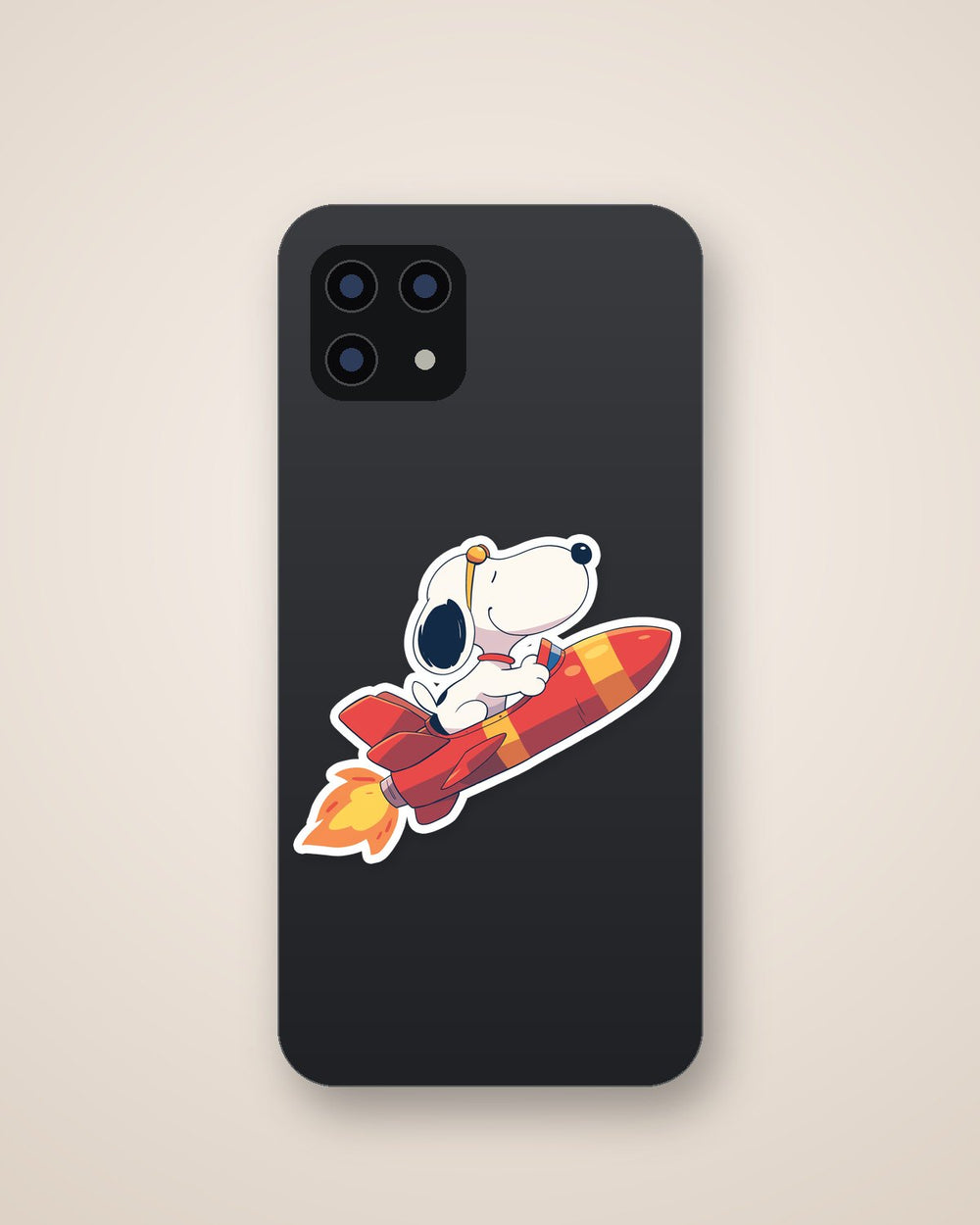 Snoopy Riding Rocket Sticker
