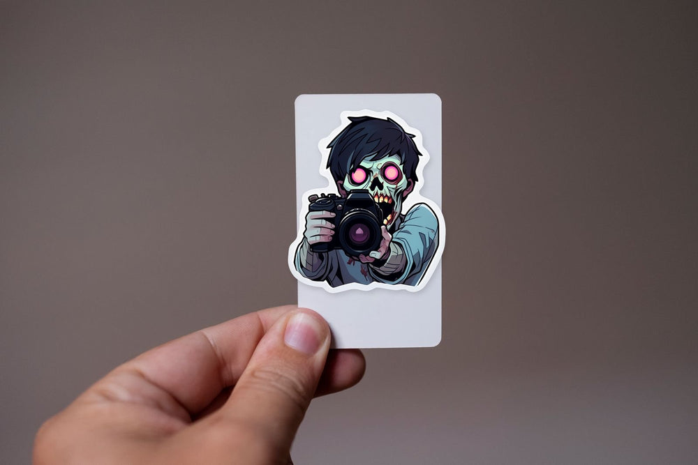 Scary Zombie Photographer Sticker