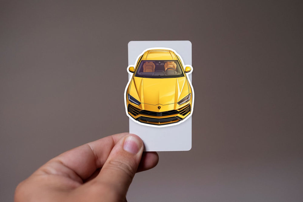 Yellow Lamborghini Urus Top View Sticker