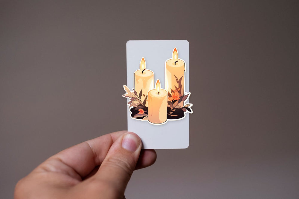 Burning Three Candles Sticker