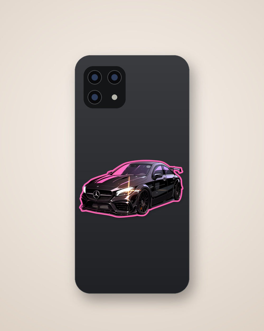 Black Mercedes-Benz Cla Pink Stroke Sticker