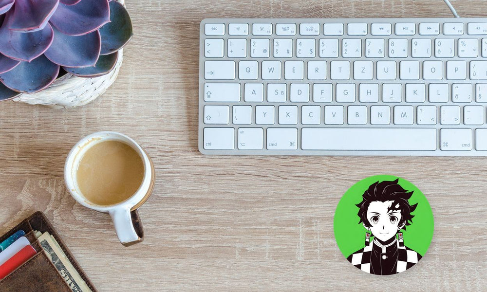Tanjiro Kamado Green Round Sticker