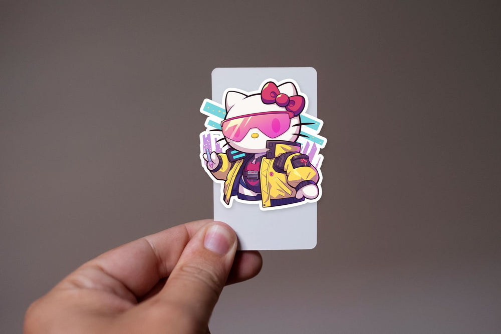 Cyberpunk Hello Kitty Neon Jacket Kawaii Sticker