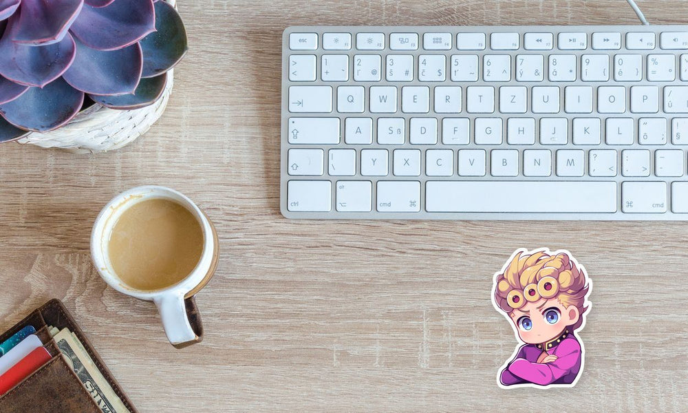 Chibi Giorno Giovanna Crossed Arms Sticker