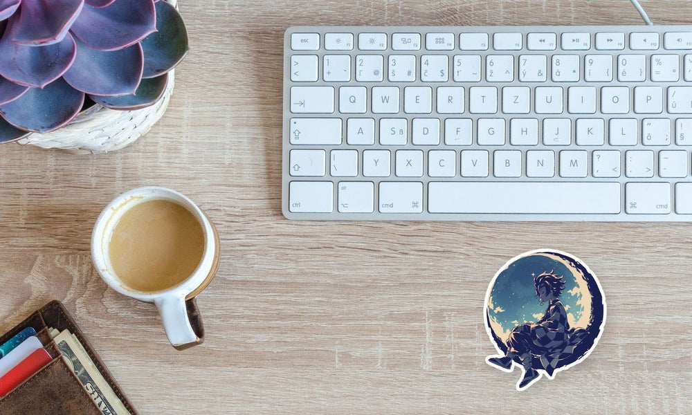 Tanjiro Kamado Moonlight Silhouette Sticker