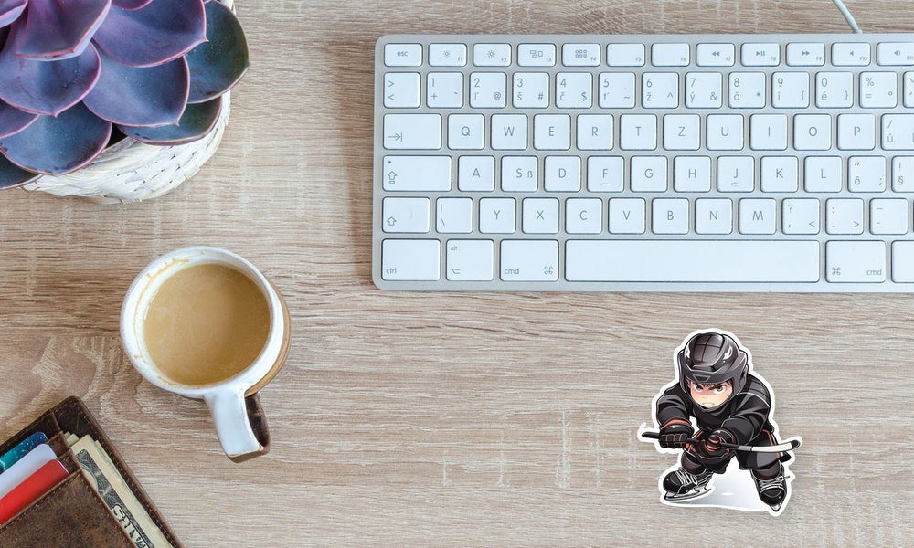 Cute Aggressive Hockey Player Sticker