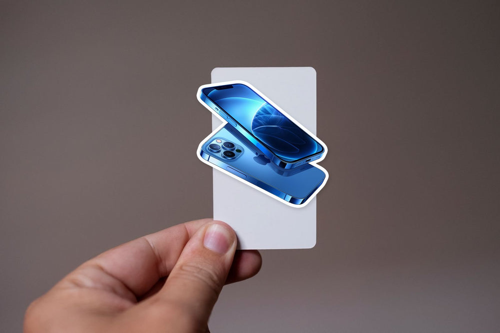 Blue Iphone Pro Tech Gadget Sticker