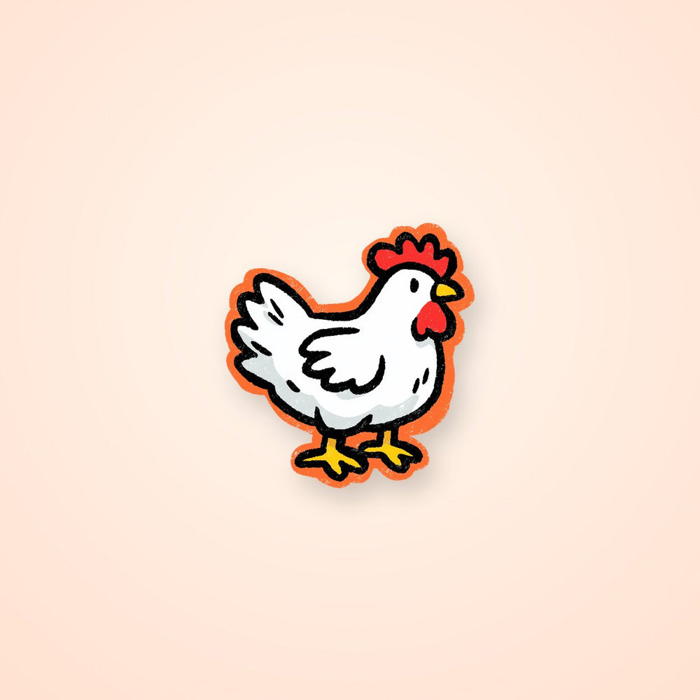 Cute White Chicken Sticker
