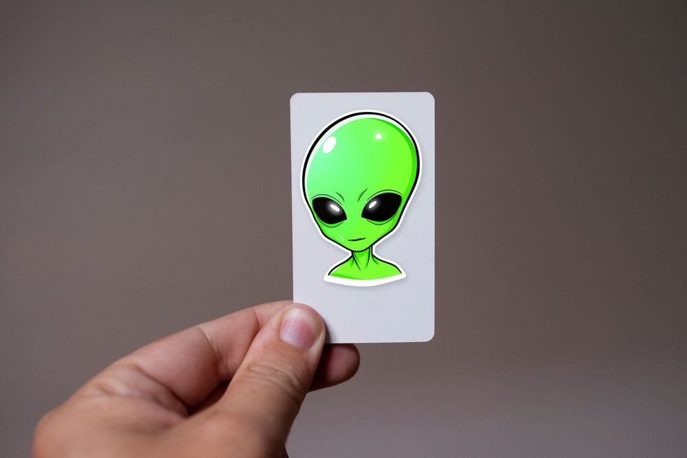 Aesthetic Green Alien Head Sticker