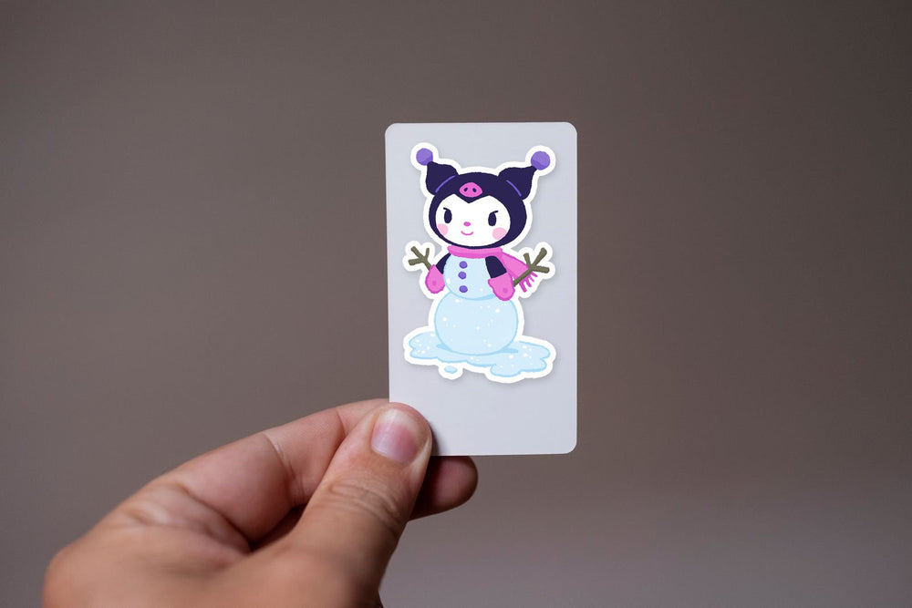Kawaii Kuromi Snowman Winter Sticker