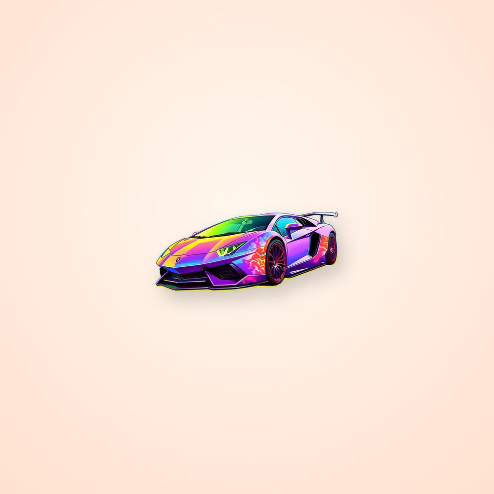 Rainbow Lamborghini Aventador Sticker