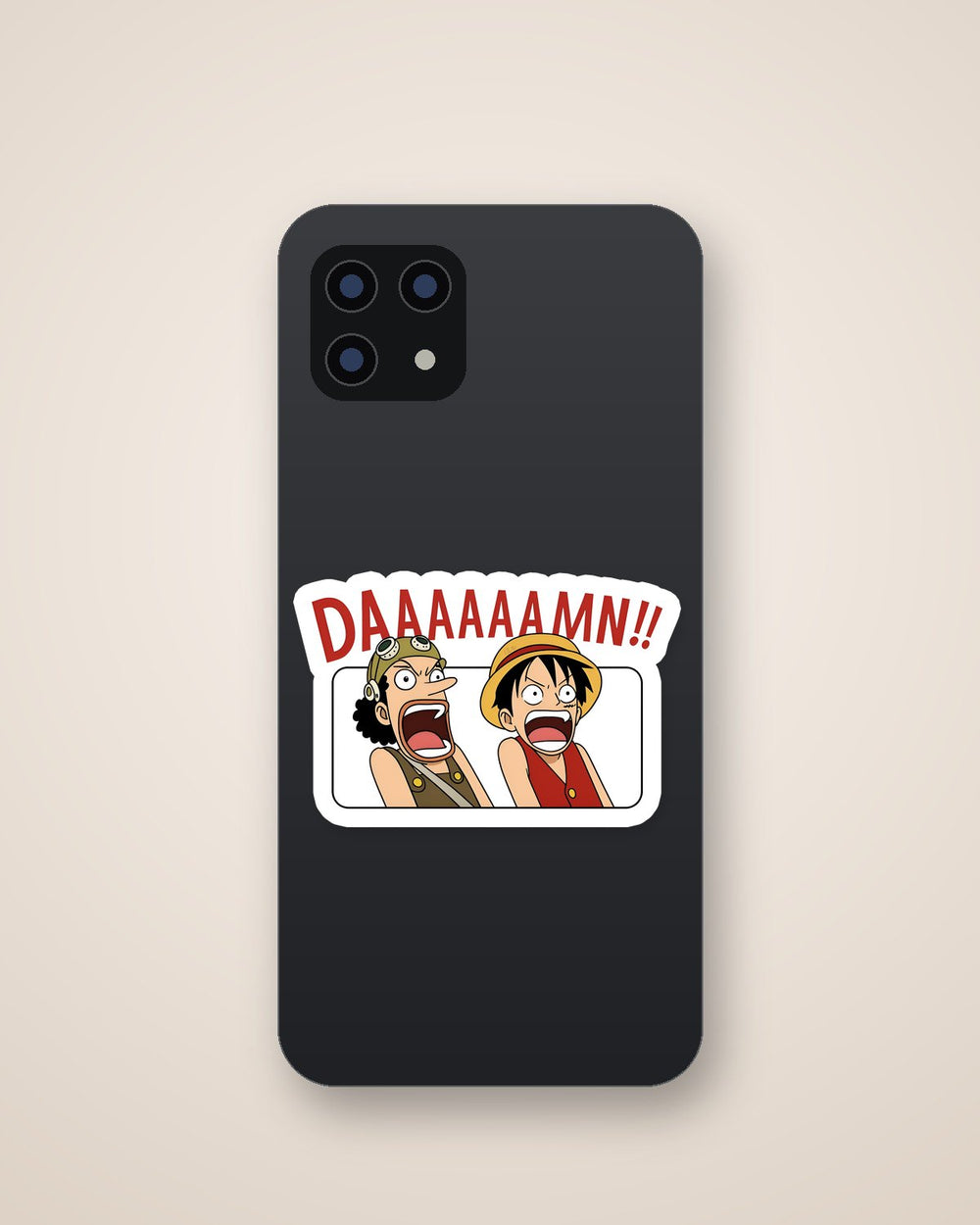 Luffy Usopp Daaamn One Piece Sticker