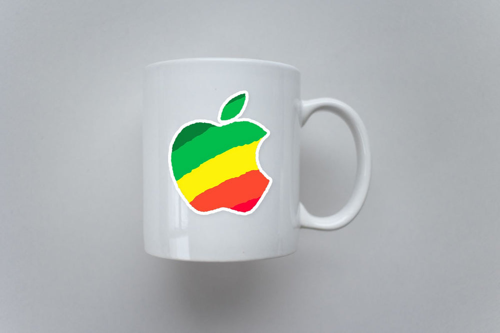 Apple Logo Brazil Flag Style Colorful Sticker