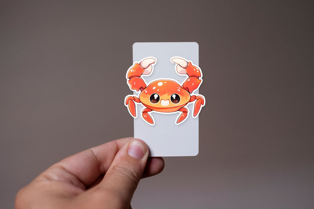 Cute Crab with Claws Raised Sticker