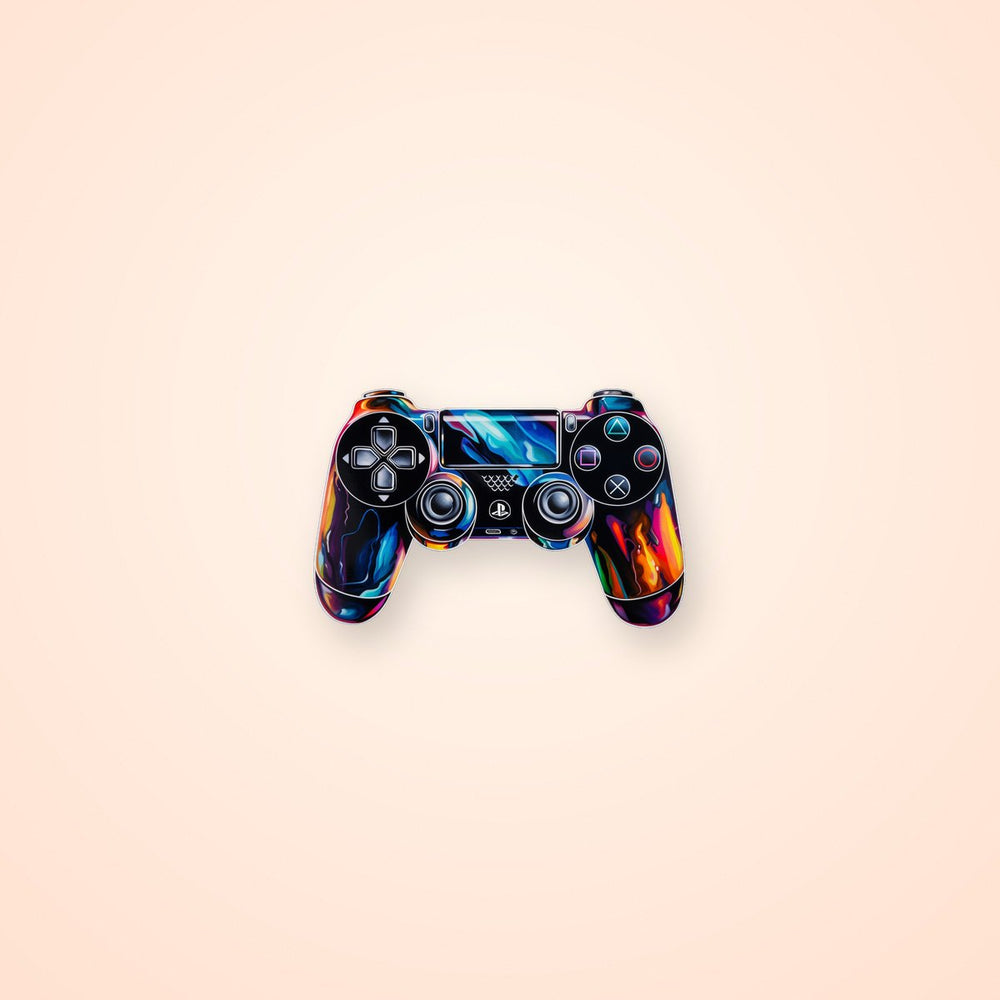 Ps4 Dualshock in Multicolored Flames Sticker