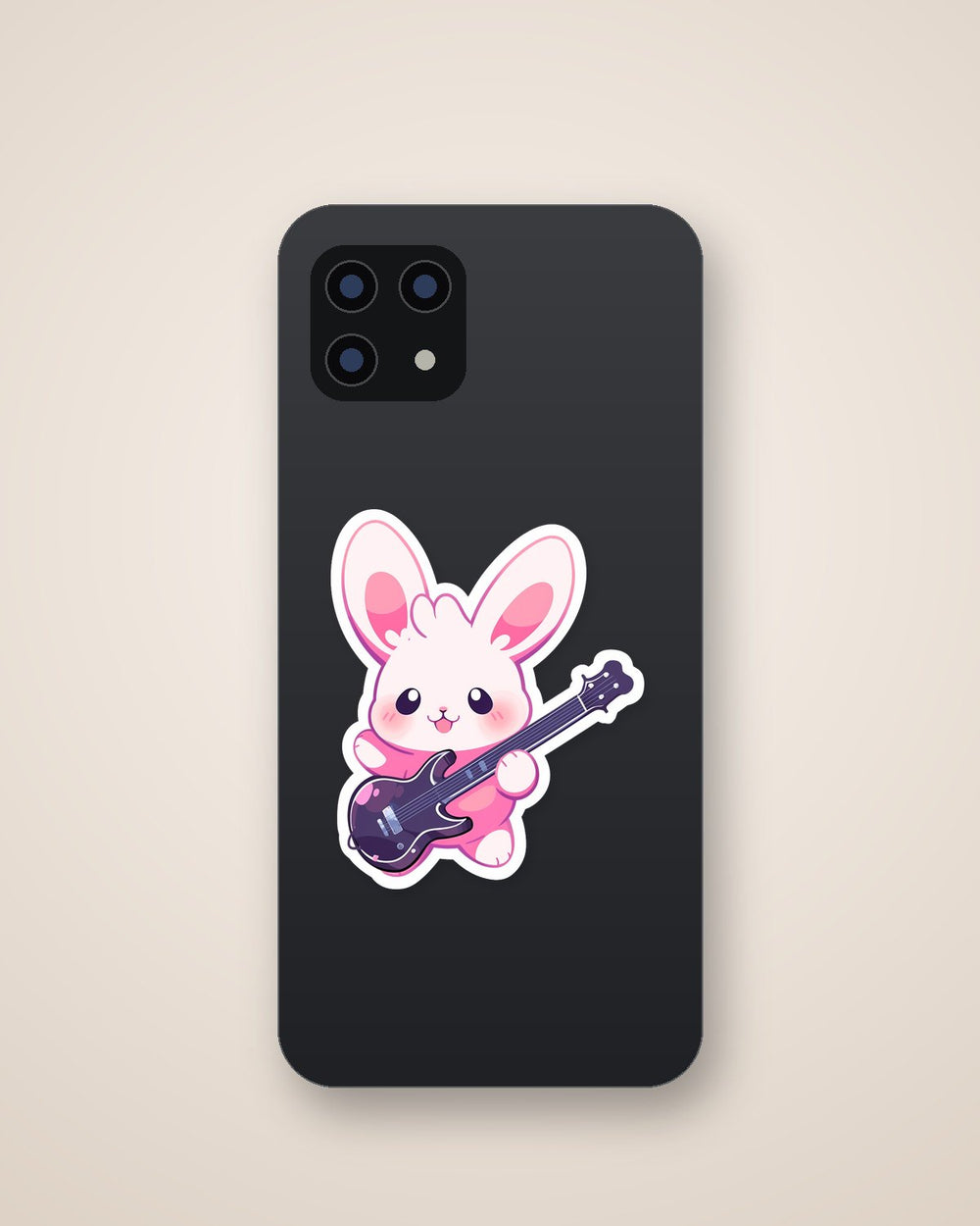 Cute Bunny with a Guitar Sticker