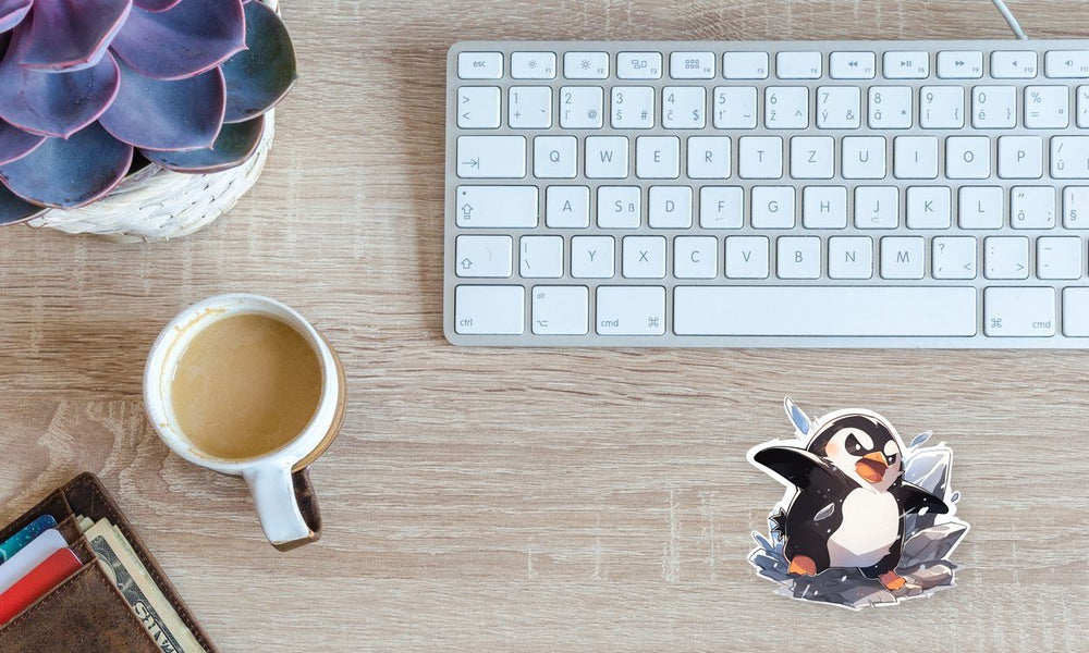 Penguin in Snow Battles Sticker