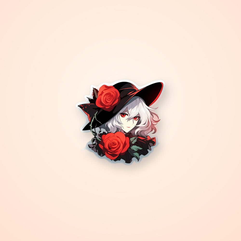 Vampire Girl with Roses Sticker