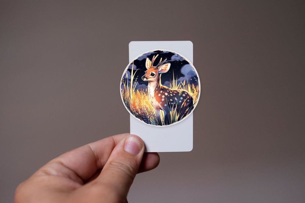 Roe Deer in a Meadow Round Sticker