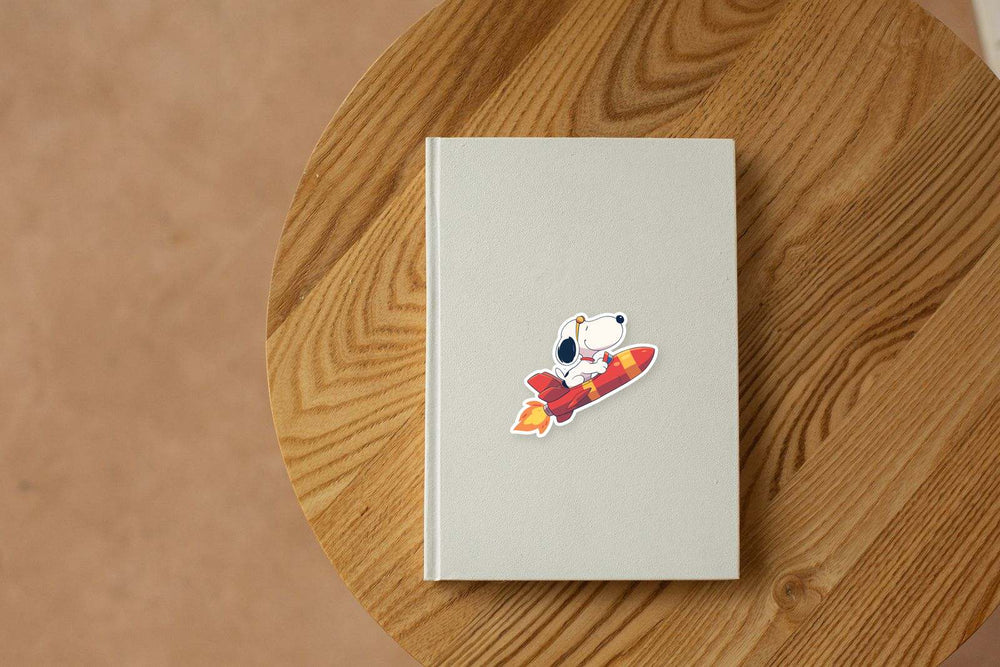 Snoopy Riding Rocket Sticker