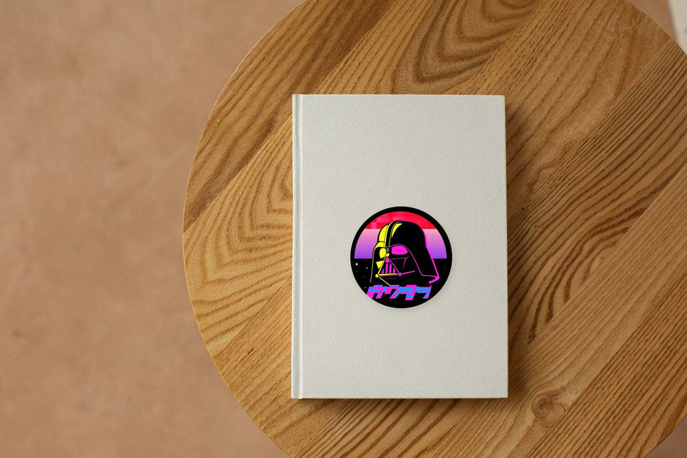 Retro Darth Vader Round Sticker