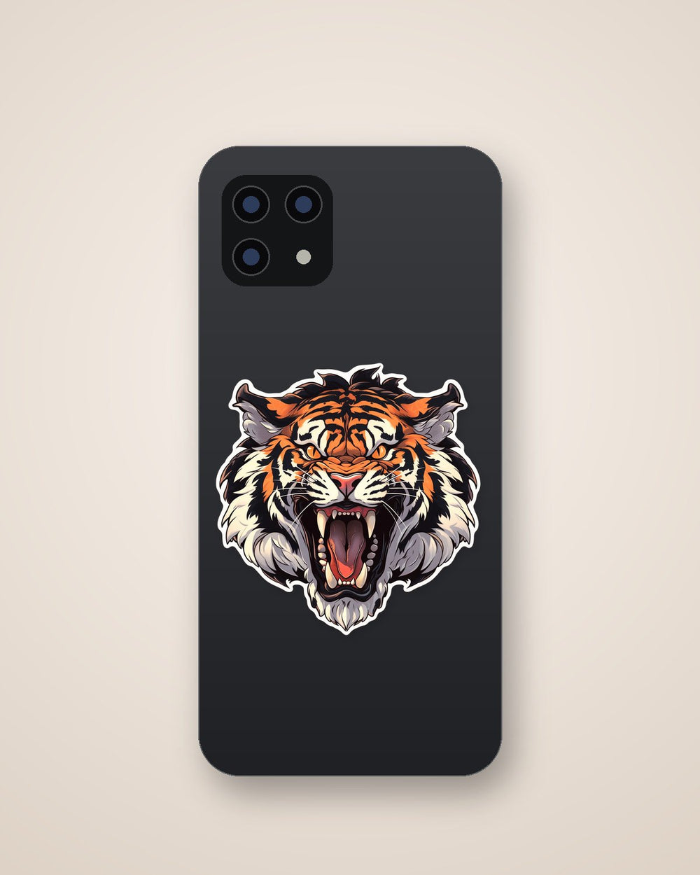 Angry Tiger Head Art Sticker