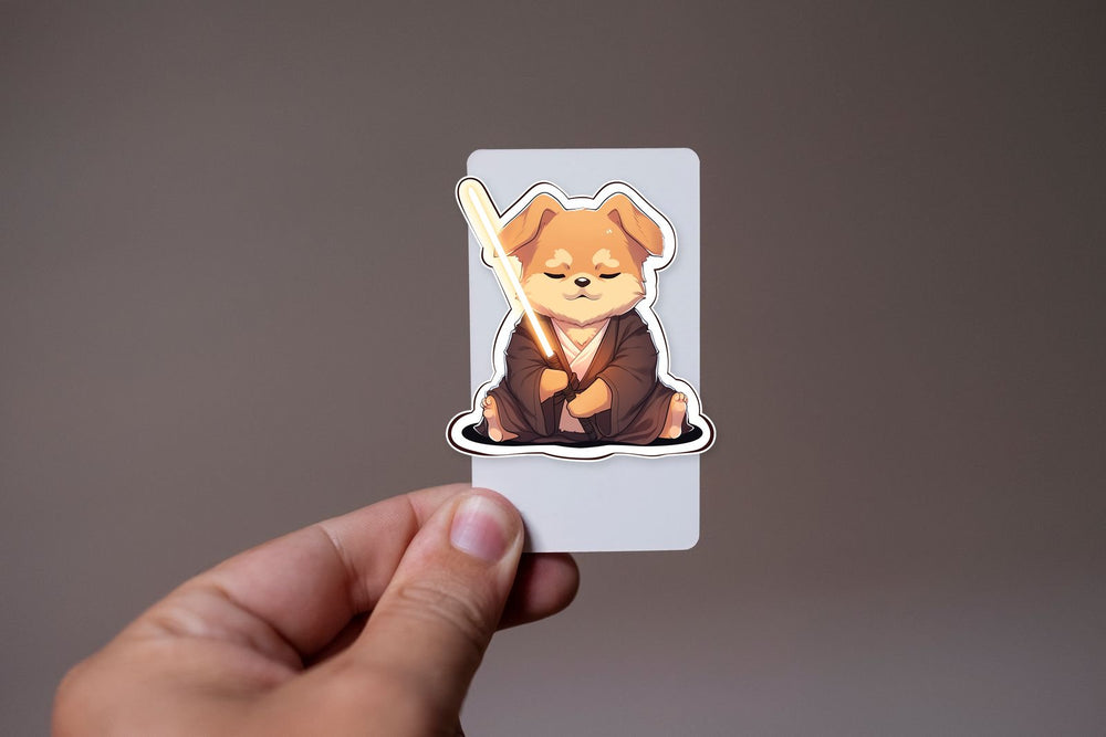 Jedi Dog with Lightsaber Sticker