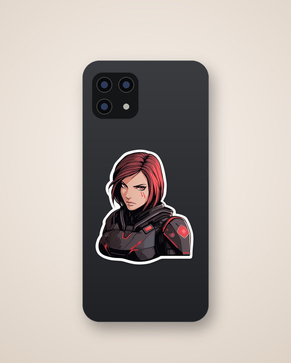 Commander Girl with Red Eyes Sticker