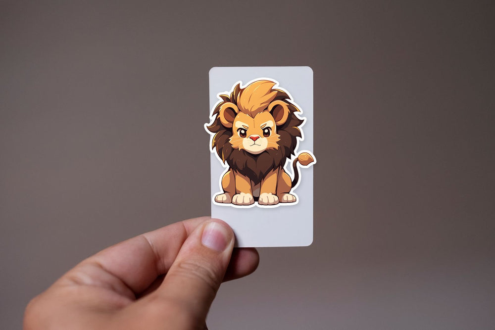 Young Lion Cartoon Sticker