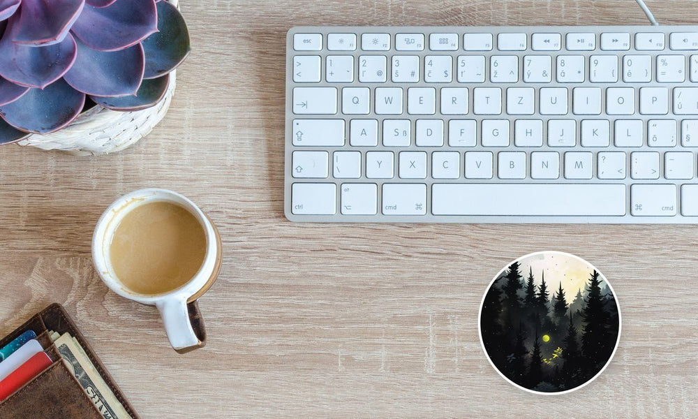 Dark Coniferous Forest Round Sticker