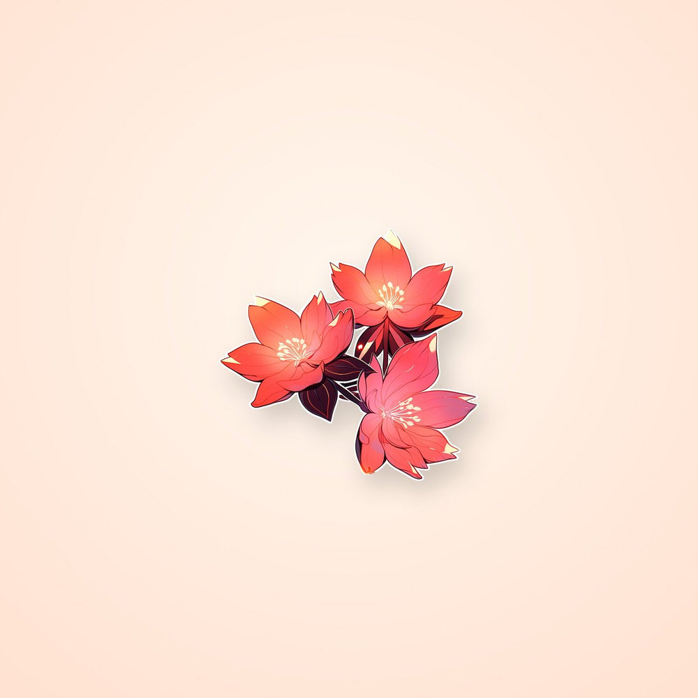 Three Beautiful Red Flowers Sticker