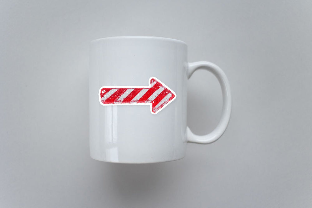 Candy Cane Arrow Red White Sticker