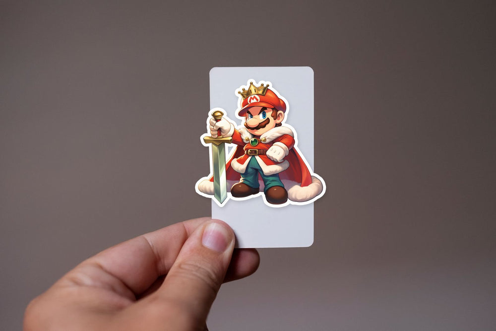 King Mario with Sword Royal Cape Sticker