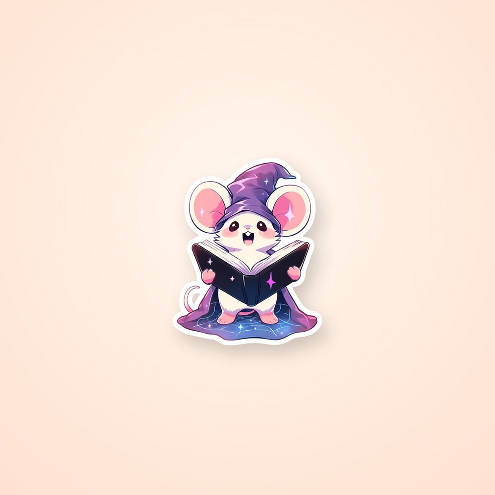 Wizard Mouse with Book Sticker