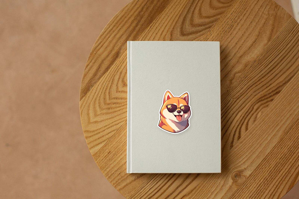 Shiba Inu Dog with Sunglasses Sticker