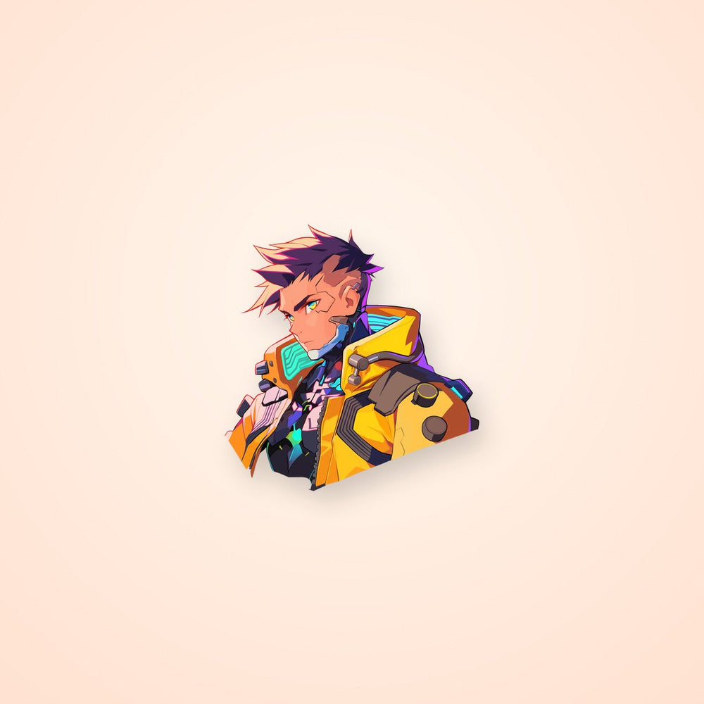 Cyberpunk Edgerunners Neon Warrior Sticker