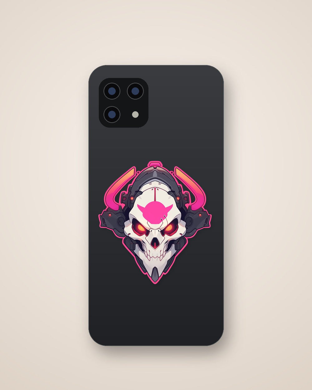 Hardcore Skull Pink Stroke Sticker