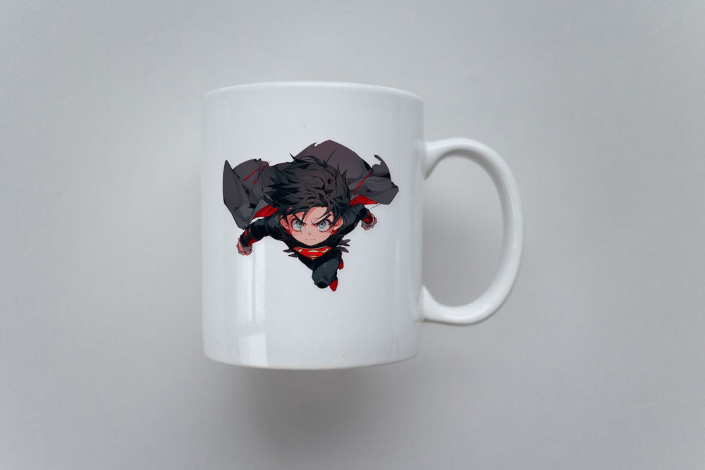 Cute Anime Superman Black Suit Sticker