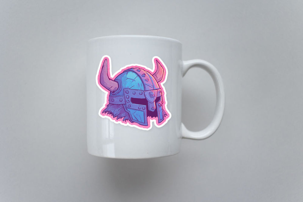 Blue Viking Horned Helmet Sticker