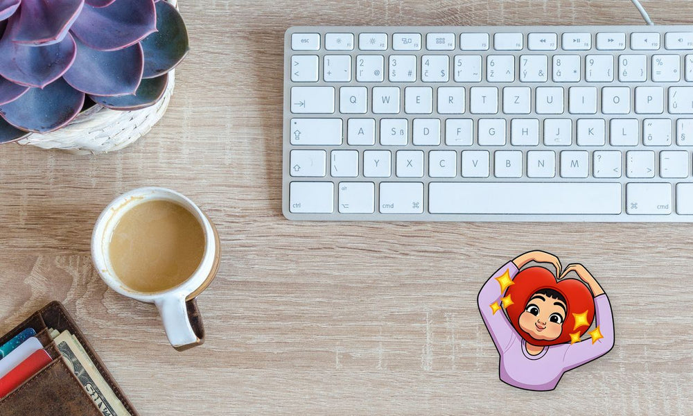Kpop Demon Hunters Zoey Funny Heart Hat Sticker