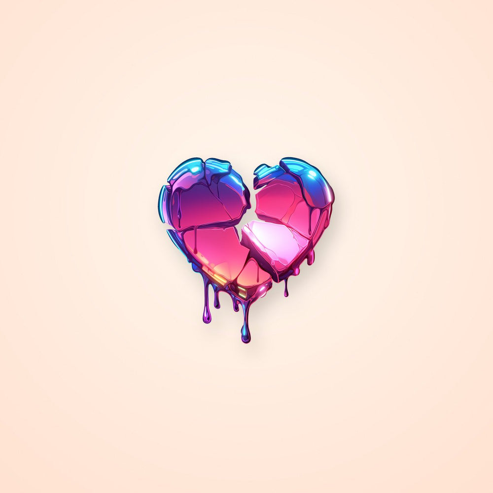 Neon Broken Heart Drip Sticker