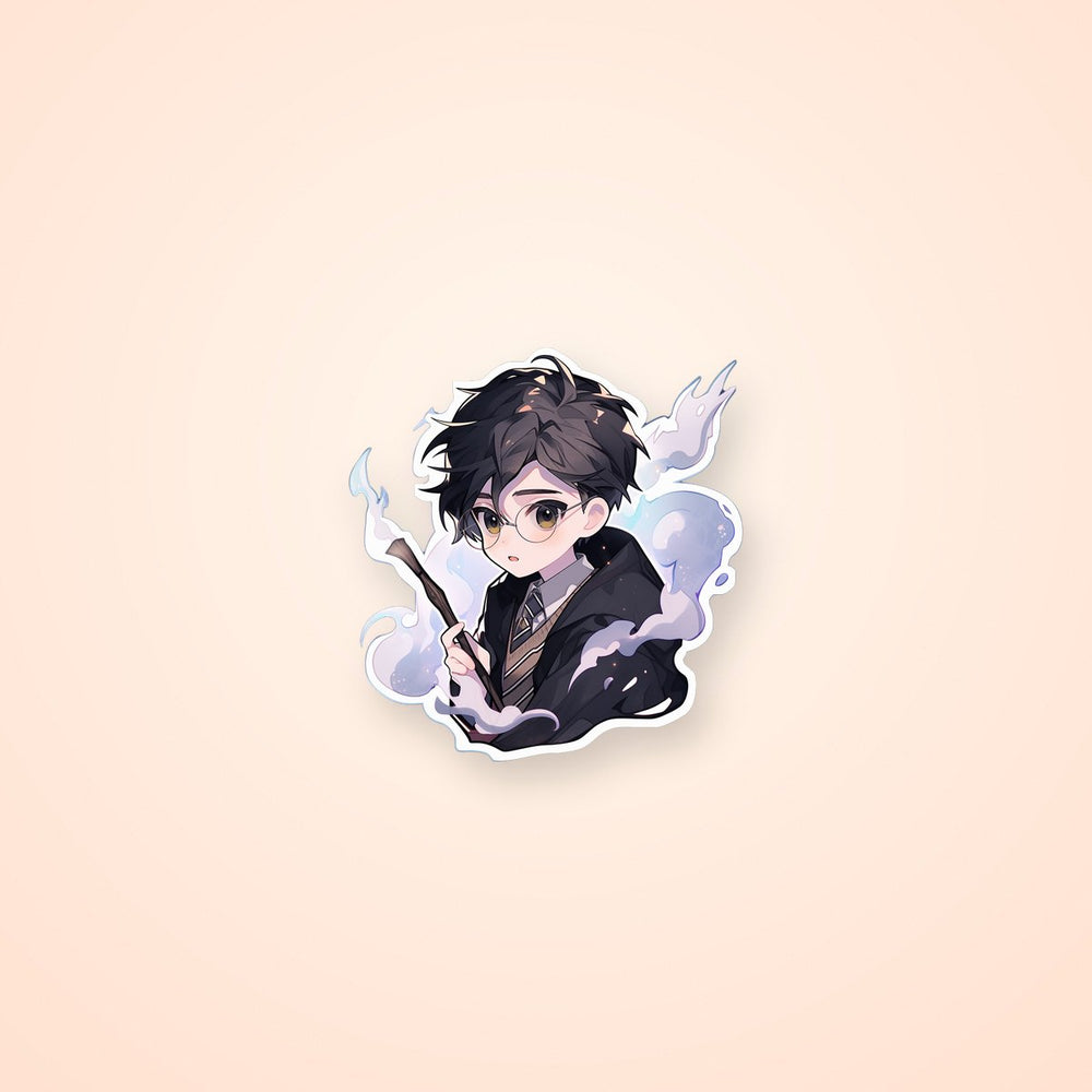Anime Harry Potter with Wand Sticker